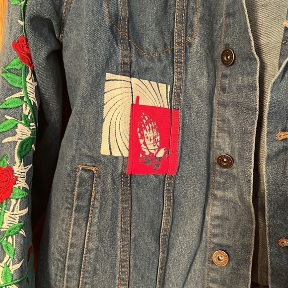 Brooklyn Cloth Blue Denim Jacket Embroidered Large - Picture 3 of 12